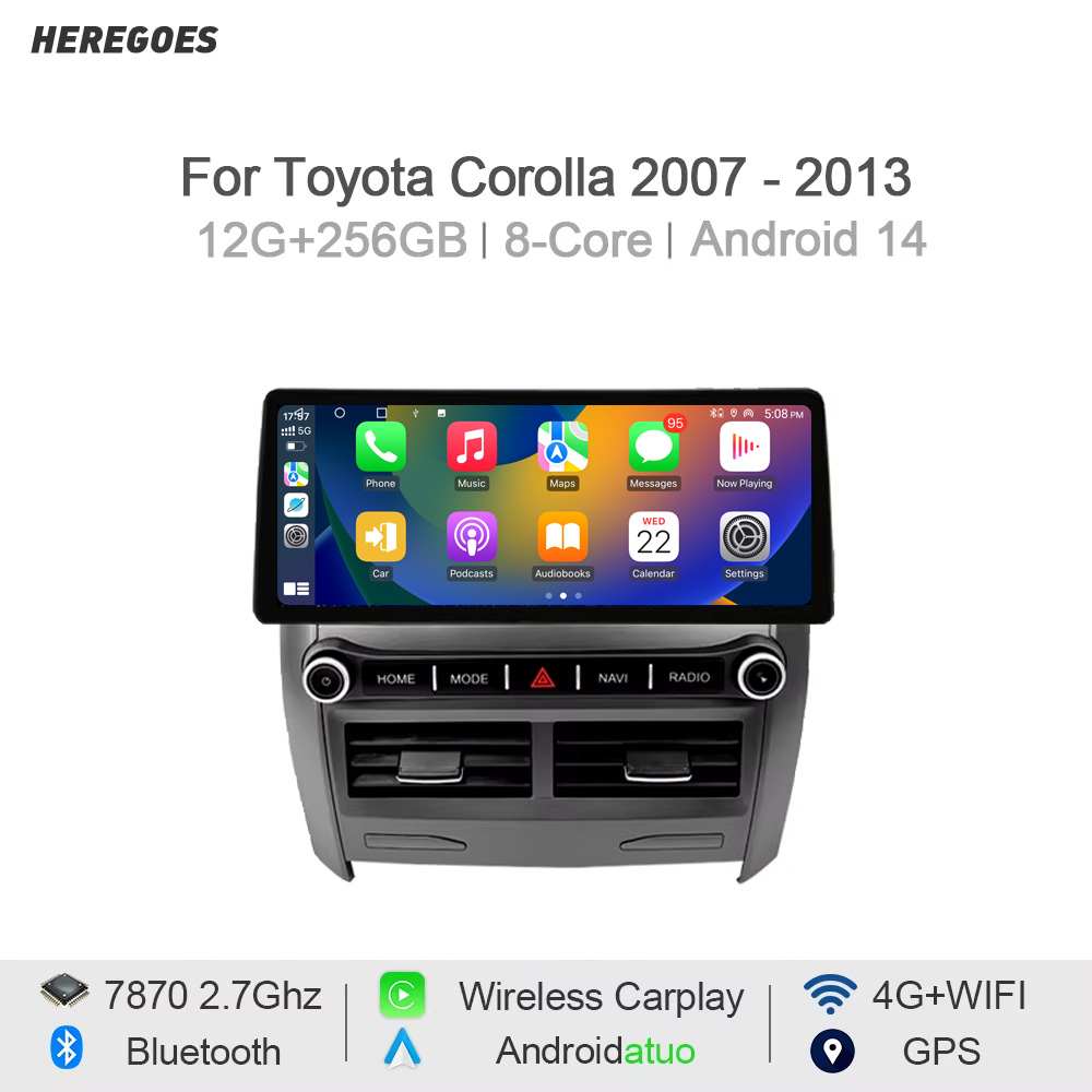 Car Dvd Player Bluetooth Steering Wheel - Autoradio CarPlay Android 14 con GPS,
