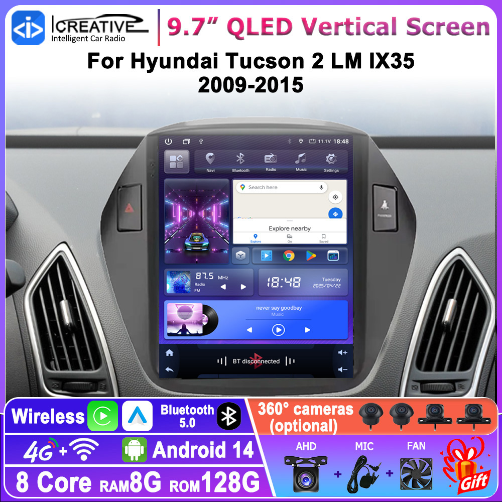 Tesla Style Screen Car Radio - Lettore multimediale per auto Android da