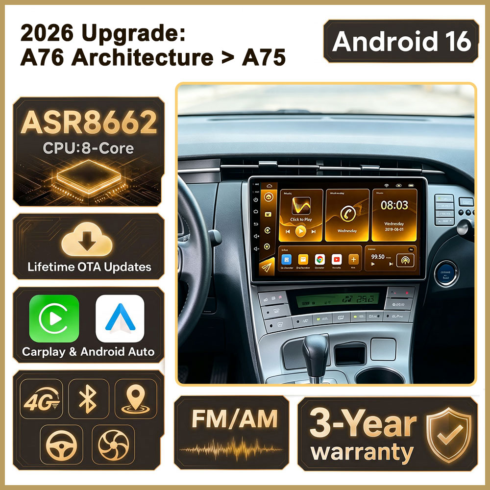 Car Radio Gps Navigation 10 Inch - Cortex-A76 Octa-Core Android 16 per Toyota