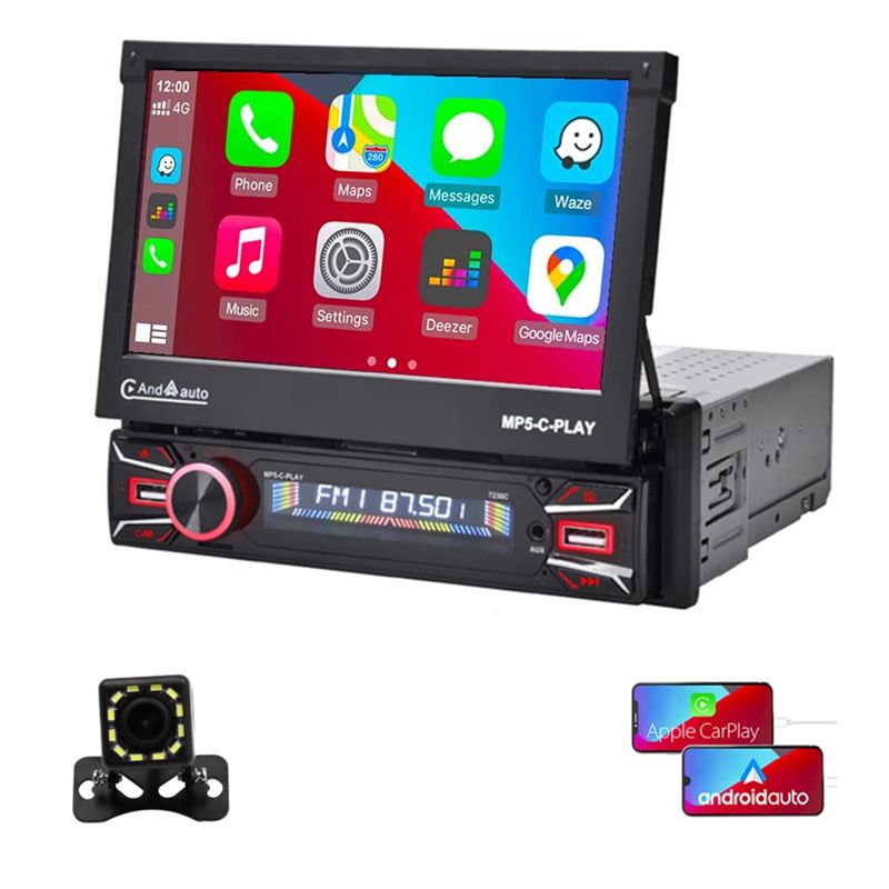 Car Radio 1 Din Flip Out Screen - Affidabile-1Set Autoradio Elettrica con Schermo Touch
