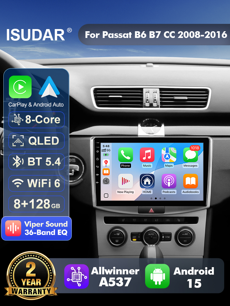 Android Head Unit 6Gb 128Gb - ISUDAR T57 Radio Android 15 per