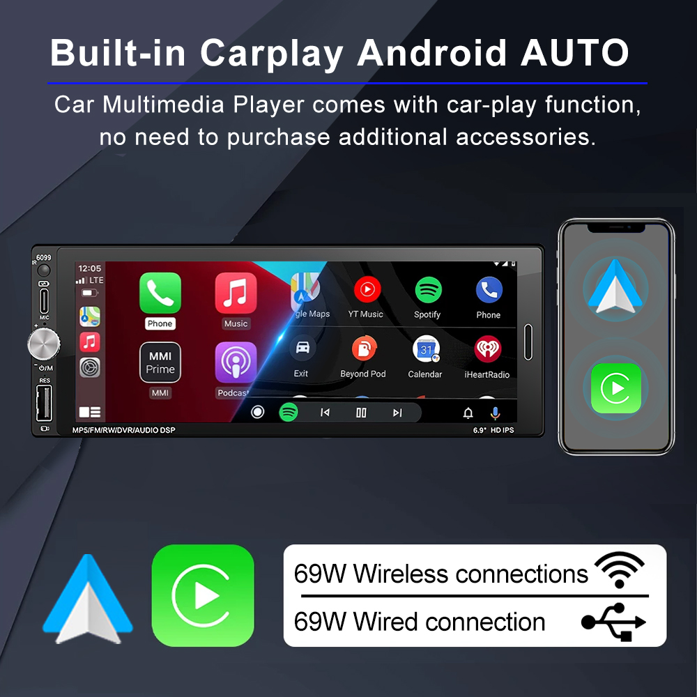 XIMA Autoradio da 6,9 pollici  - Car Dvd Player Bluetooth Steering Wheel recensione e prezzo
